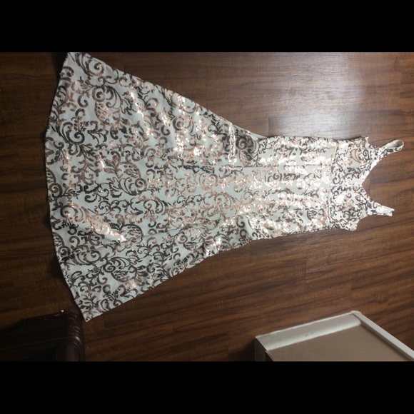 white dress with rose gold